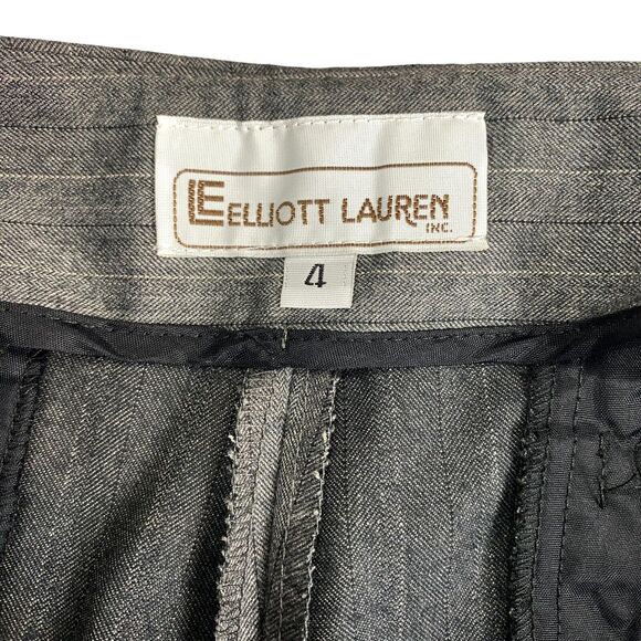 Elliott Lauren Trouser Pants Womens Size 4 Gray Pinstriped Bootcut Leg - Picture 9 of 16